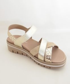 Mujer piesanto | Sandalias Piesanto 230784 Beige-Arena-Platino