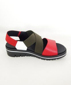 Mujer piesanto | Sandalias Piesanto 220787 Musgo-Rojo