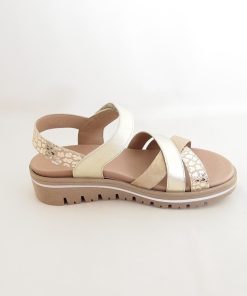 Mujer piesanto | Sandalias Piesanto 230784 Beige-Arena-Platino