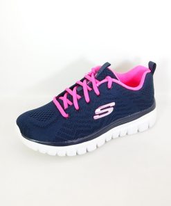 Mujer Skechers | Zapatillas Deportivas Skechers 12615 Graceful Get Connected Azul-Rosa