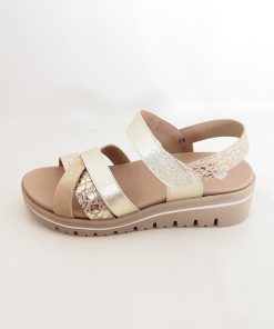 Mujer piesanto | Sandalias Piesanto 230784 Beige-Arena-Platino