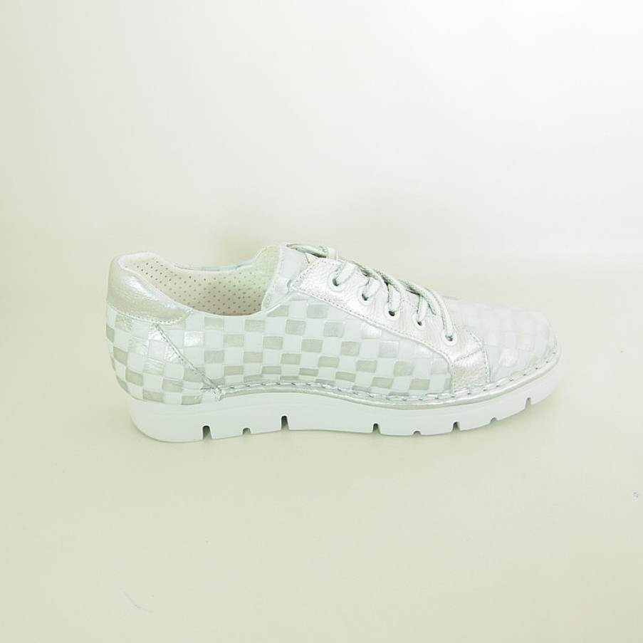 Mujer Jose Saenz | Zapatos Jose Saenz Irene 2001-D-M Blanco-Plata