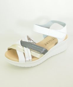 Mujer pitillos | Sandalias Pitillos 5261 Metalizado-Blanco