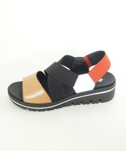 Mujer piesanto | Sandalias Piesanto 220787 Camel-Blanco-Rojo