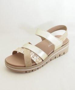 Mujer piesanto | Sandalias Piesanto 230784 Beige-Arena-Platino