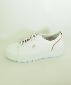 Mujer Fluchos | Zapatos Fluchos Pompas F1422 Blanco-Naranja