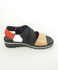 Mujer piesanto | Sandalias Piesanto 220787 Camel-Blanco-Rojo