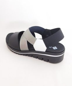 Mujer piesanto | Sandalias Piesanto 220787 Negro-Blanco-Acero