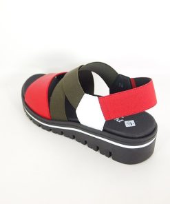 Mujer piesanto | Sandalias Piesanto 220787 Musgo-Rojo