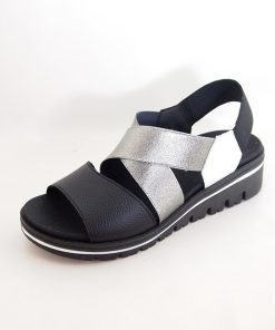 Mujer piesanto | Sandalias Piesanto 220787 Negro-Blanco-Acero