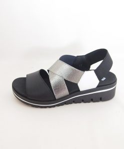 Mujer piesanto | Sandalias Piesanto 220787 Negro-Blanco-Acero