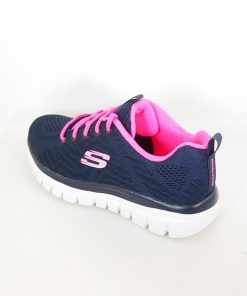 Mujer Skechers | Zapatillas Deportivas Skechers 12615 Graceful Get Connected Azul-Rosa