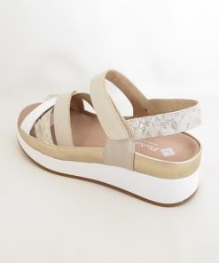 Mujer piesanto | Sandalias Piesanto 230424 Blanco-Arena-Vison