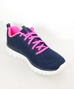 Mujer Skechers | Zapatillas Deportivas Skechers 12615 Graceful Get Connected Azul-Rosa