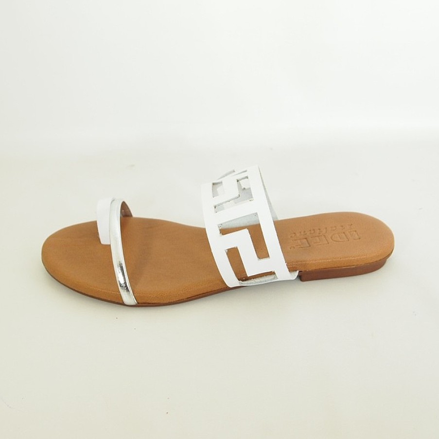 Mujer Ilse Jacobsen | Sandalias Idee Italiane 6832 Blanco-Plata