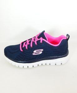 Mujer Skechers | Zapatillas Deportivas Skechers 12615 Graceful Get Connected Azul-Rosa