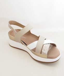 Mujer piesanto | Sandalias Piesanto 230424 Blanco-Arena-Vison