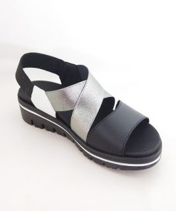 Mujer piesanto | Sandalias Piesanto 220787 Negro-Blanco-Acero