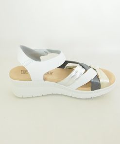 Mujer pitillos | Sandalias Pitillos 5261 Metalizado-Blanco