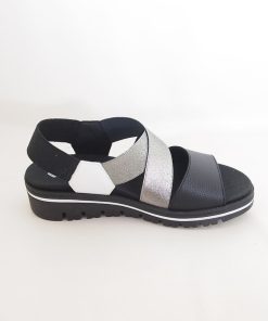 Mujer piesanto | Sandalias Piesanto 220787 Negro-Blanco-Acero