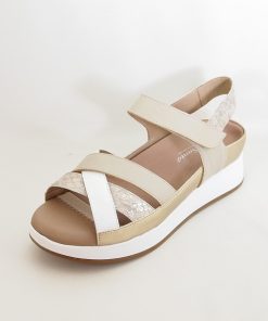 Mujer piesanto | Sandalias Piesanto 230424 Blanco-Arena-Vison