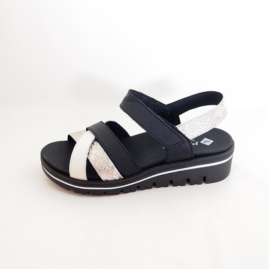 Mujer piesanto | Sandalias Piesanto 230784 Negro-Hielo-Arena